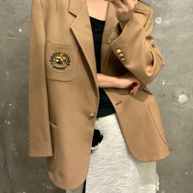 Burberry 버버리 베이지브라운 울 싱글 자켓