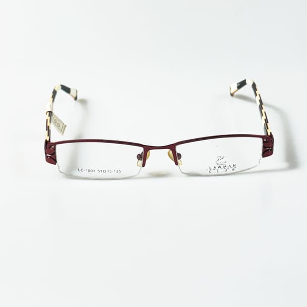 90s 일본제 LAW MAN CLUB 스퀘어 반무테 빈티지 안경