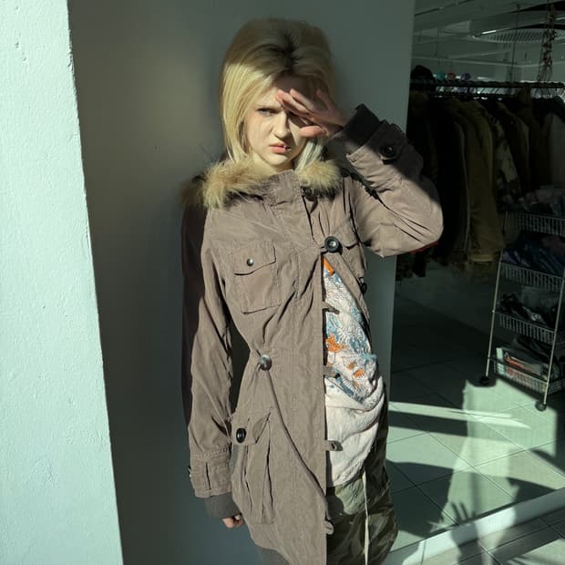 matte hazelnut cargo jacket