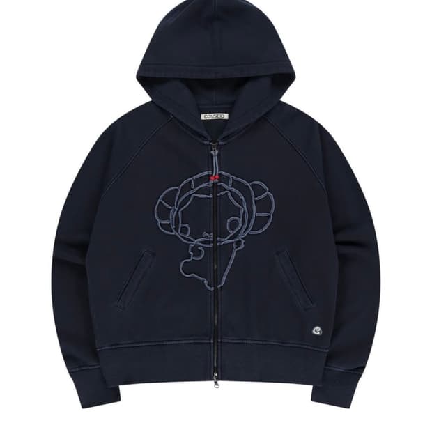 코이세이오 테이프 후드집업 네이비