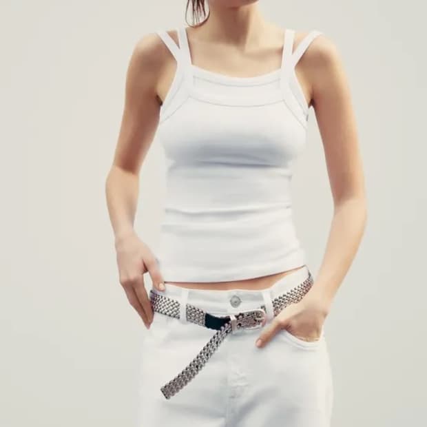 ZARA 자라 더블 스트랩 슬리브리스, 자라 나시, 자라 스트랩 나시