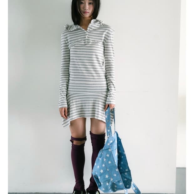 인앤양인하모니 Hoodie dress, striped