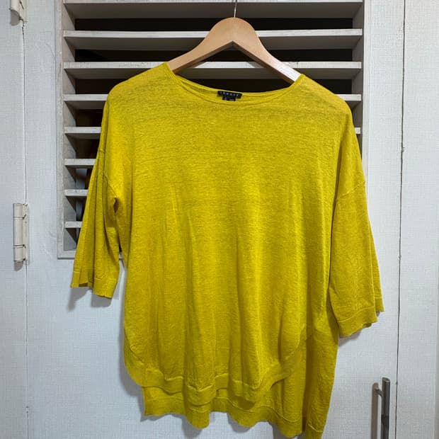 띠어리머스타드마혼방티셔츠