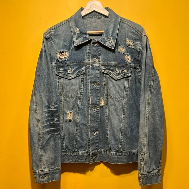 [L] 디스트로이드 일본 빈티지 데님 트러커 자켓