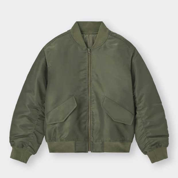 새상품 GU MA-1 블루종 올리브 카키 유니클로