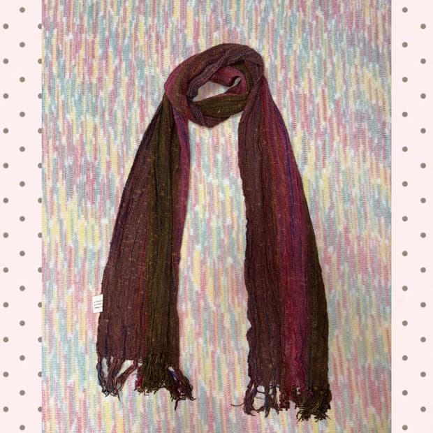 핑크 카키브라운 머플러