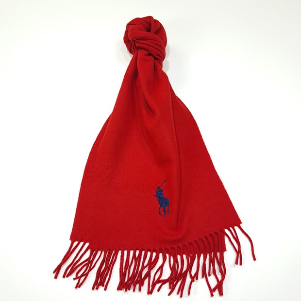 MX456 폴로 이태리판 램스울 네이비포니 레드 머플러 목도리