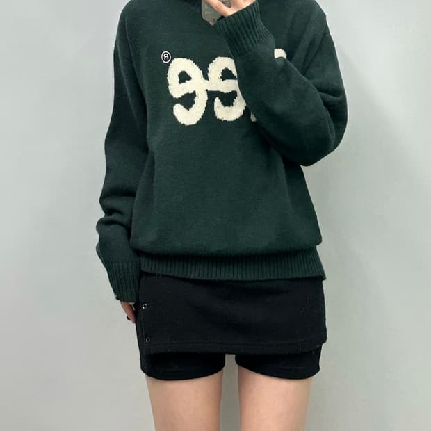 Lee 리 빅로고 그린 니트