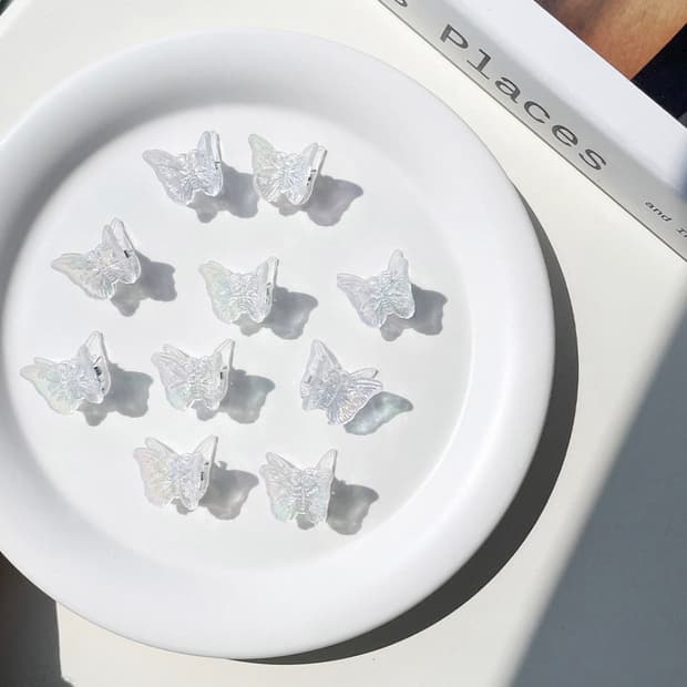 투명 나비 오로라 집게핀