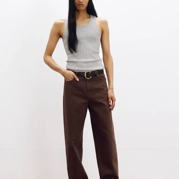 렉토 25ss 빈티지 브라운 데님 L