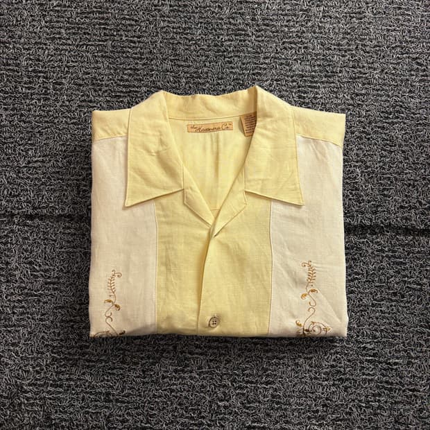 90s USA 빈티지 구아야베라 린넨 셔츠 4034