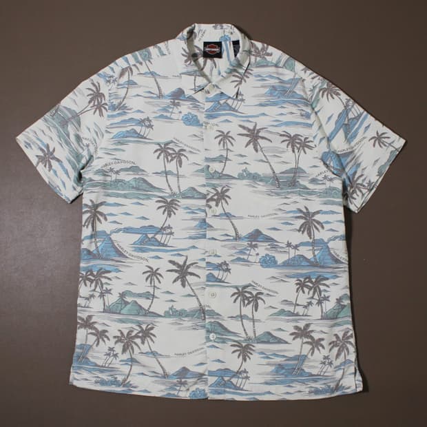 90's Harley-Davidson 할리 데이비슨 하와이안 반팔 셔츠 