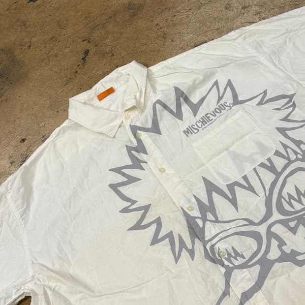 [정품/4L] 미스치프 MISCHIEVOUS 프린팅 셔츠 화이트 b16