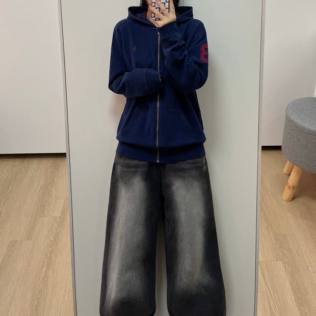 폴로 랄프로렌 버건디 포니 네이비 후드집업