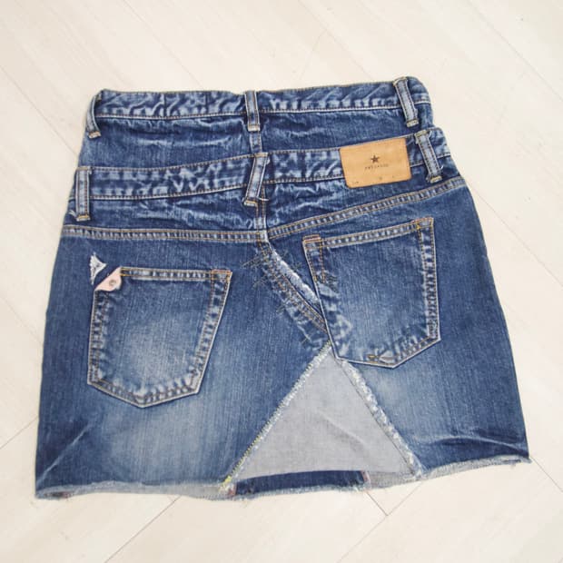 [ANTGAUGE] double waist denim skirt