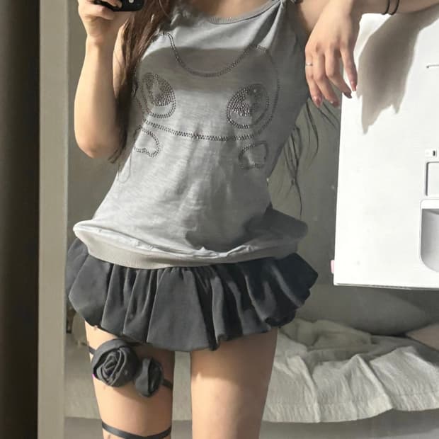 허그유어스킨 허깅 핫픽스 슬리브리스 그레이