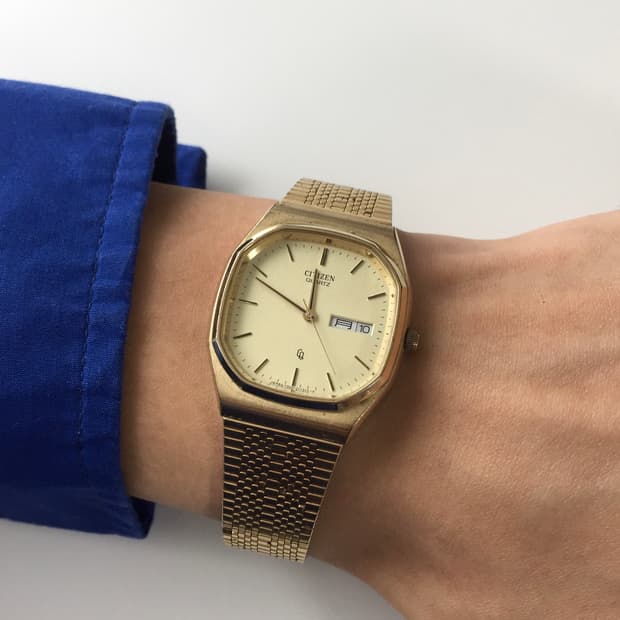 80s citizen octagon gold day-date