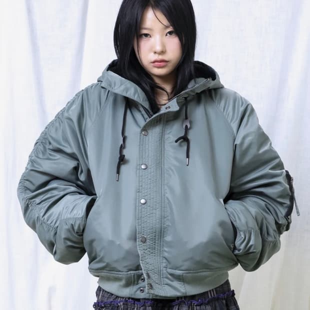 GJ107 리워크 N2B 나일론 숏 파카 (SAGE GREEN)