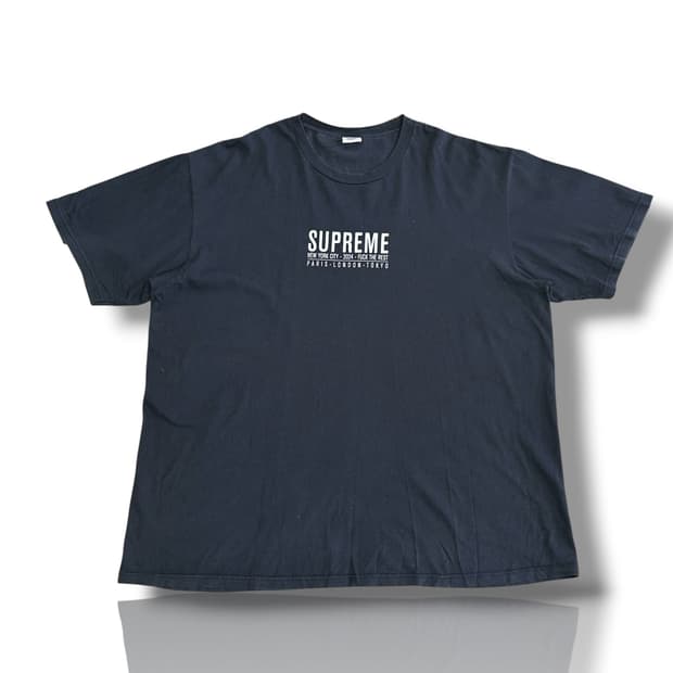 슈프림 XXL 24 S/S 파리 티셔츠 블랙