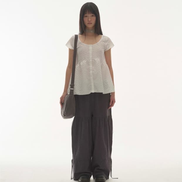 코이세이오(COYSEIO)SHIRRING ROUGH PANTS NAVY 