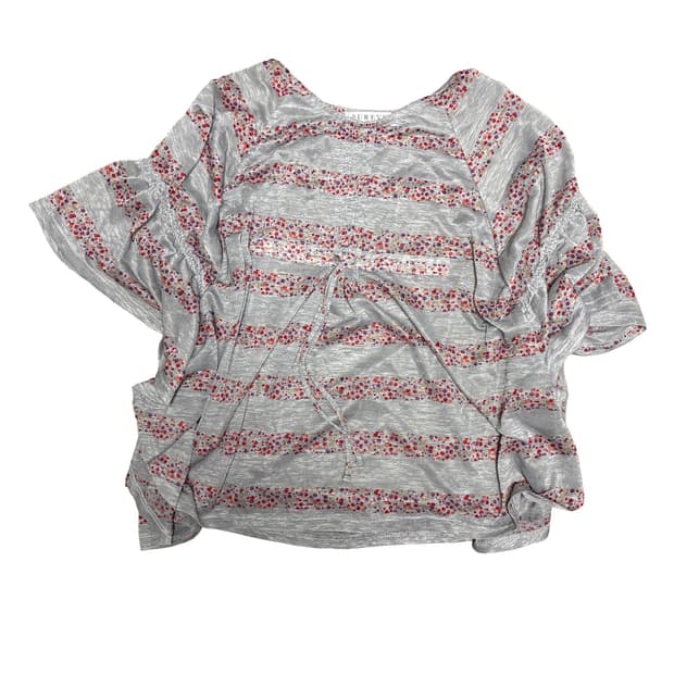 Vintage flower pattern mesh top