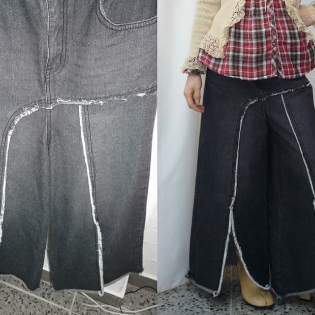 shadow cutline jeans