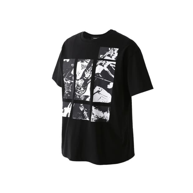 로어링라드 패치 프린트 오버 티셔츠 블랙 L