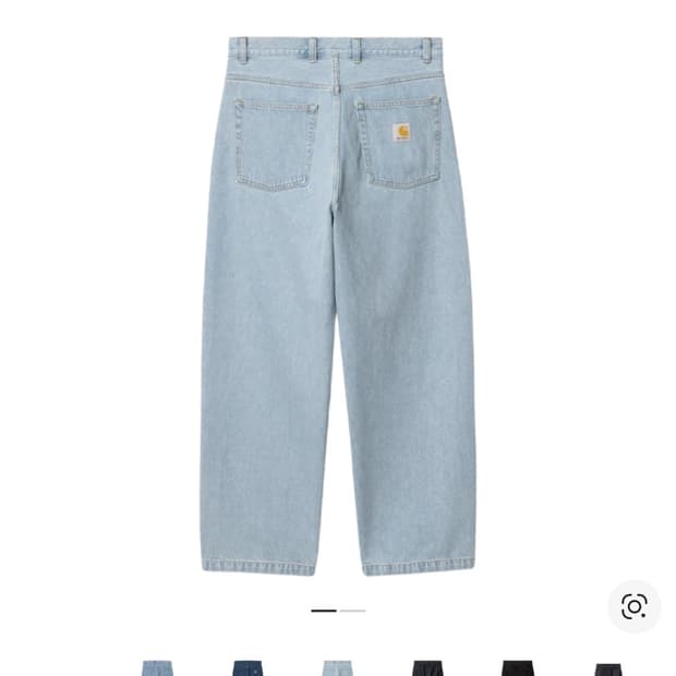 칼하트 WIP 브랜돈 팬츠 블루 헤비 스톤 블리치드