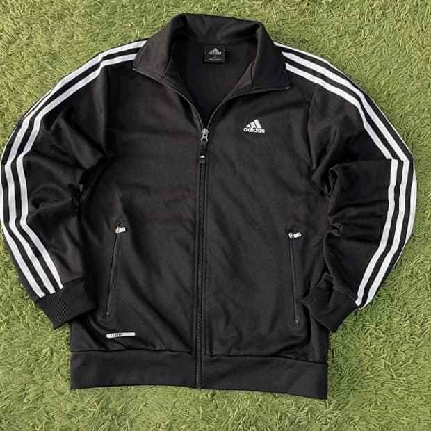 아디다스 블랙 검흰 트랙탑 져지집업 95/M