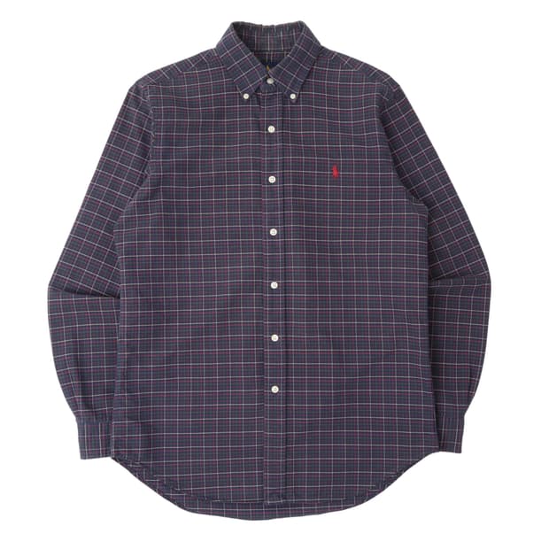 폴로 랄프로렌 네이비 체크 코튼 셔츠