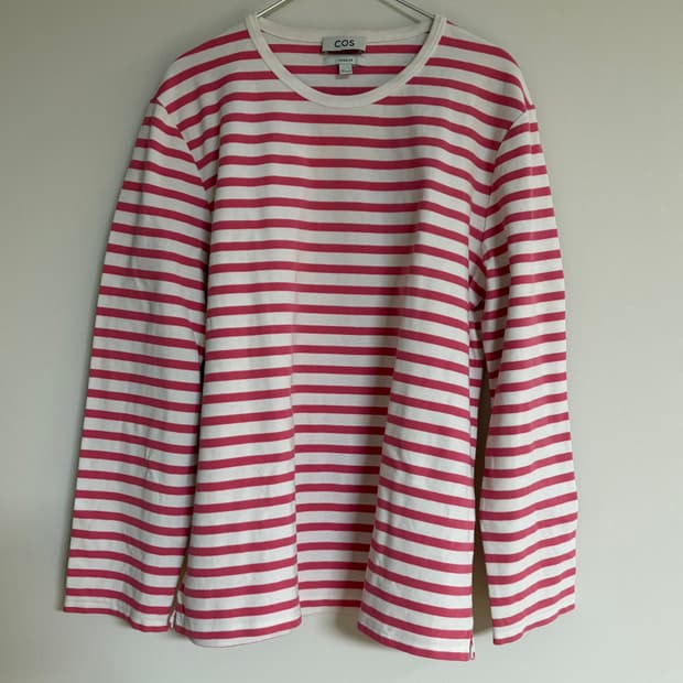 코스 COS 핑크 화이트 스트라이프 L 사이즈