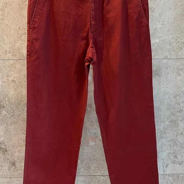 로로피아나 남성 버건디 면/린넨 바지 50(34-35인치)
