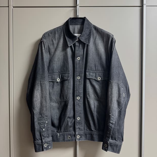 메종 마르지엘라 스톤워시 페인팅 데님 재킷 50 사이즈