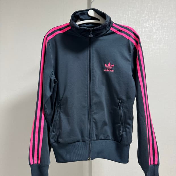 아디다스 블랙/핑크 삼선 져지 95 사이즈