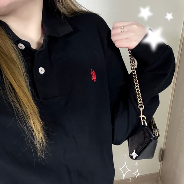 US polo 블랙 카라티 