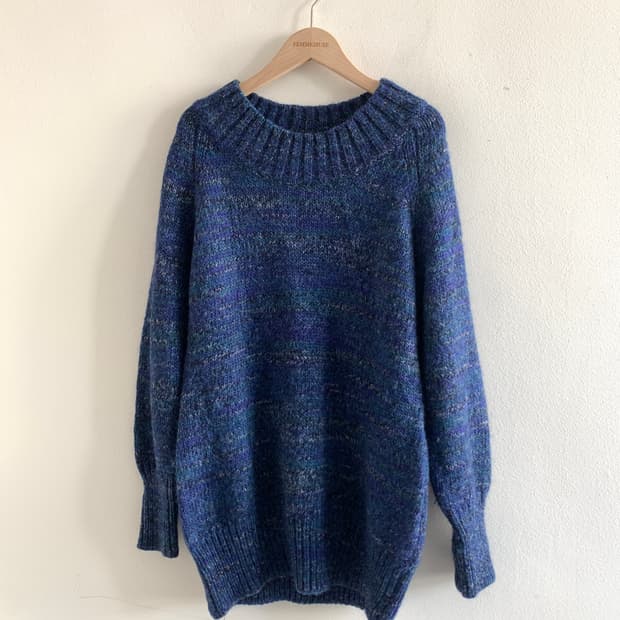 Rainbow loose long knit