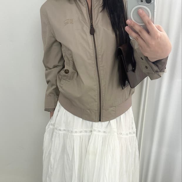 버버리 기마로고 블루종 자켓