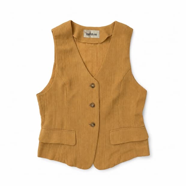 Mustard Bamboo  Linen Vest Vest