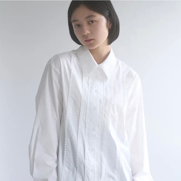 페스토 PINTUCK LACE SHIRT WHITE