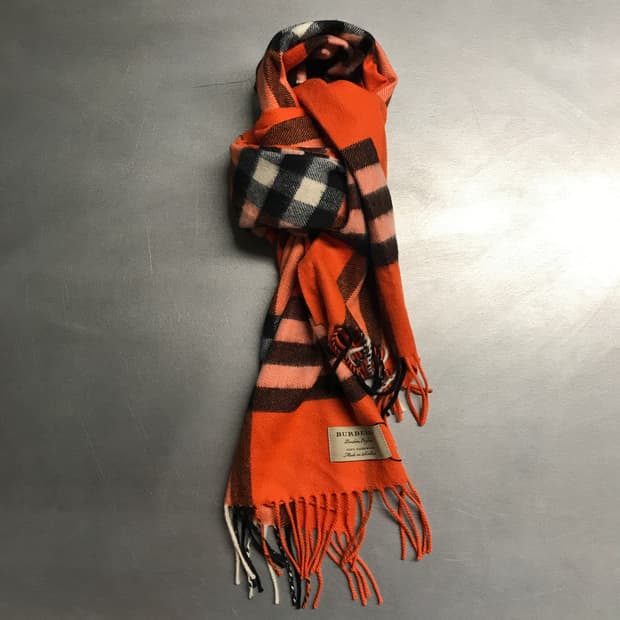 버버리 정품 캐시미어 머플러 오렌지