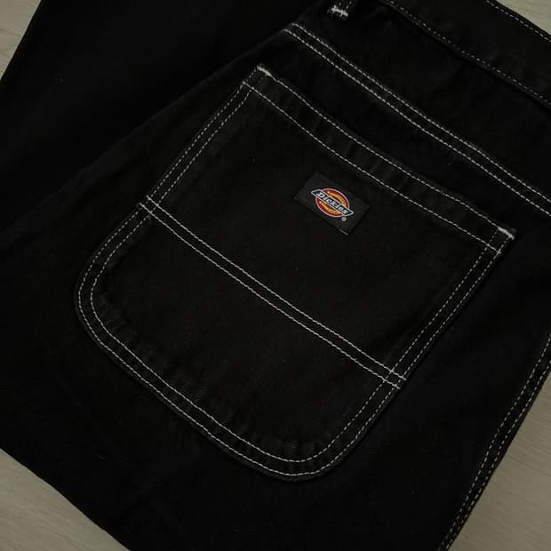 디키즈 더블니 데님 블랙