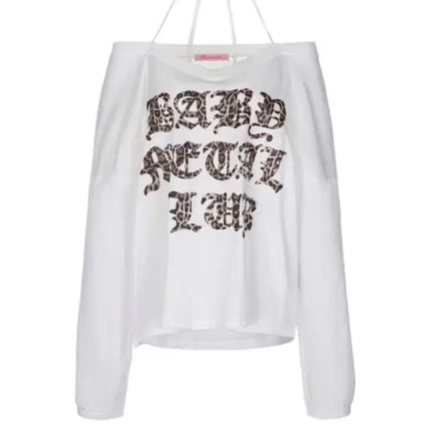 베이비메탈클럽 베메클 레오파드 스트링 티 화이트