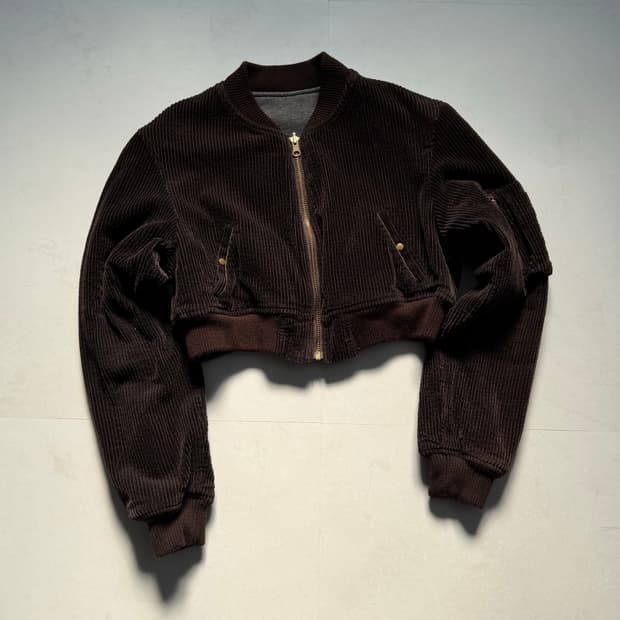 PPFM 브라운 골덴 크롭 자켓 