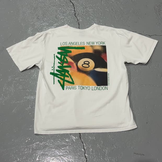 22SS 스투시(Stussy)빌리아드 화이트 반팔 티셔츠