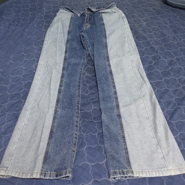 CIDER 세미와이드 사이드 배색 데님팬츠 (27)