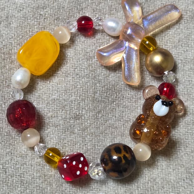 [핸드메이드] 곰돌이 비즈팔찌