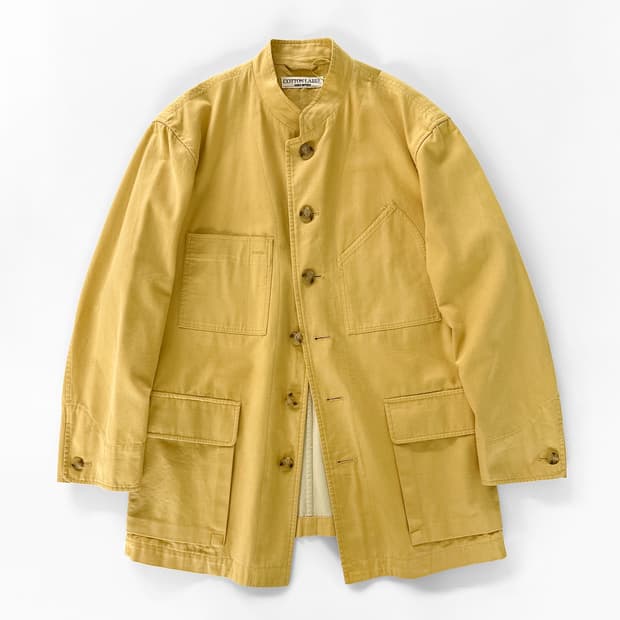 (Rare)80~90s 이세이 미야케 코튼 라벨 스탠드 카라 워크 자켓