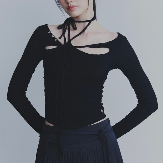 WRINKLED ORCHID TOP black