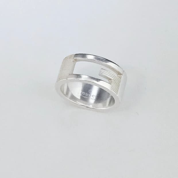 구찌 브랜디드 컷아웃 G 반지 [정품/8호/실측7.5호]