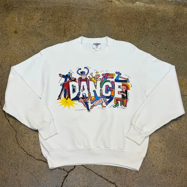 90s USA 미국 빈티지 DANCE 아트로고 맨투맨